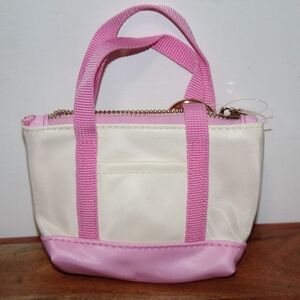 Mini Pink and Cream Tote Bag